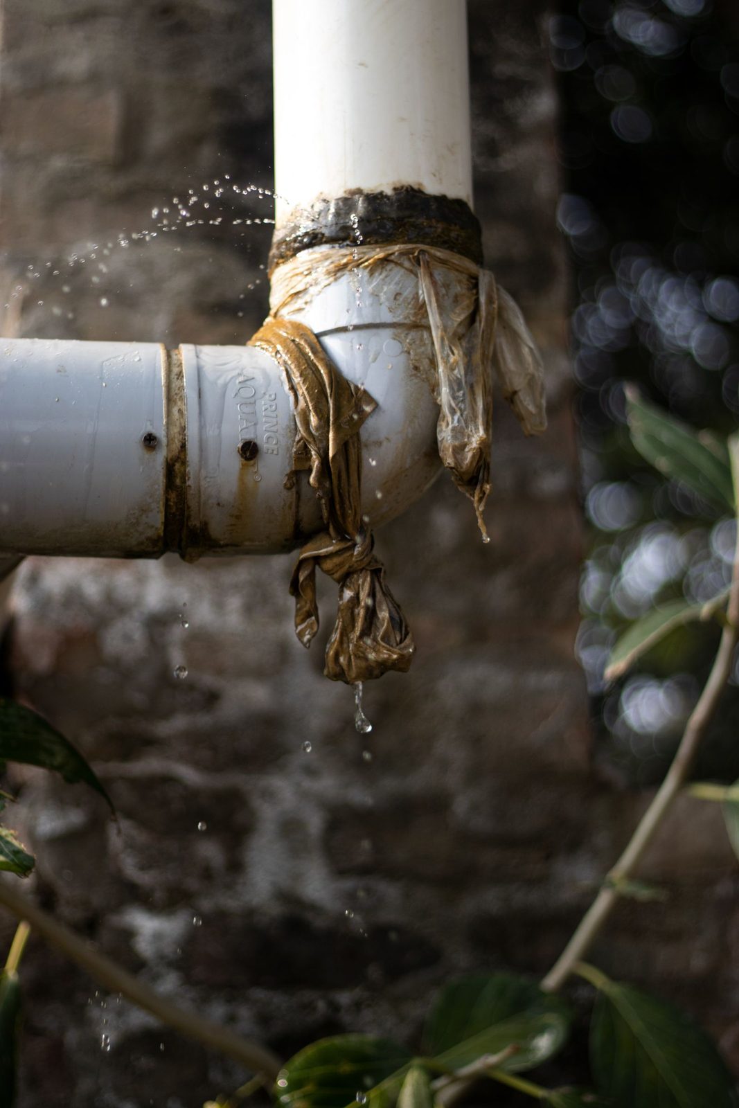 Water dripping from a burst pipe in a Plano, TX home