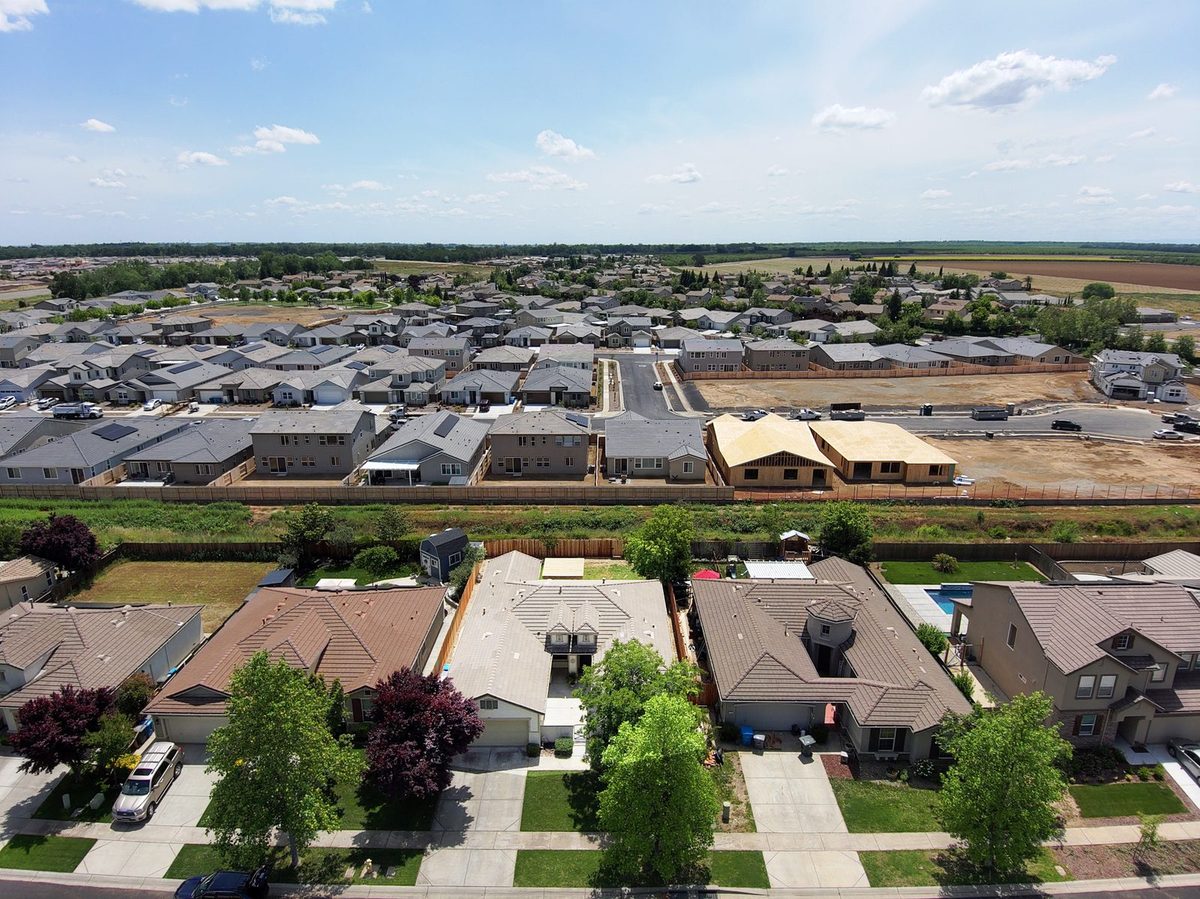 New housing development aerial view in Wylie, TX